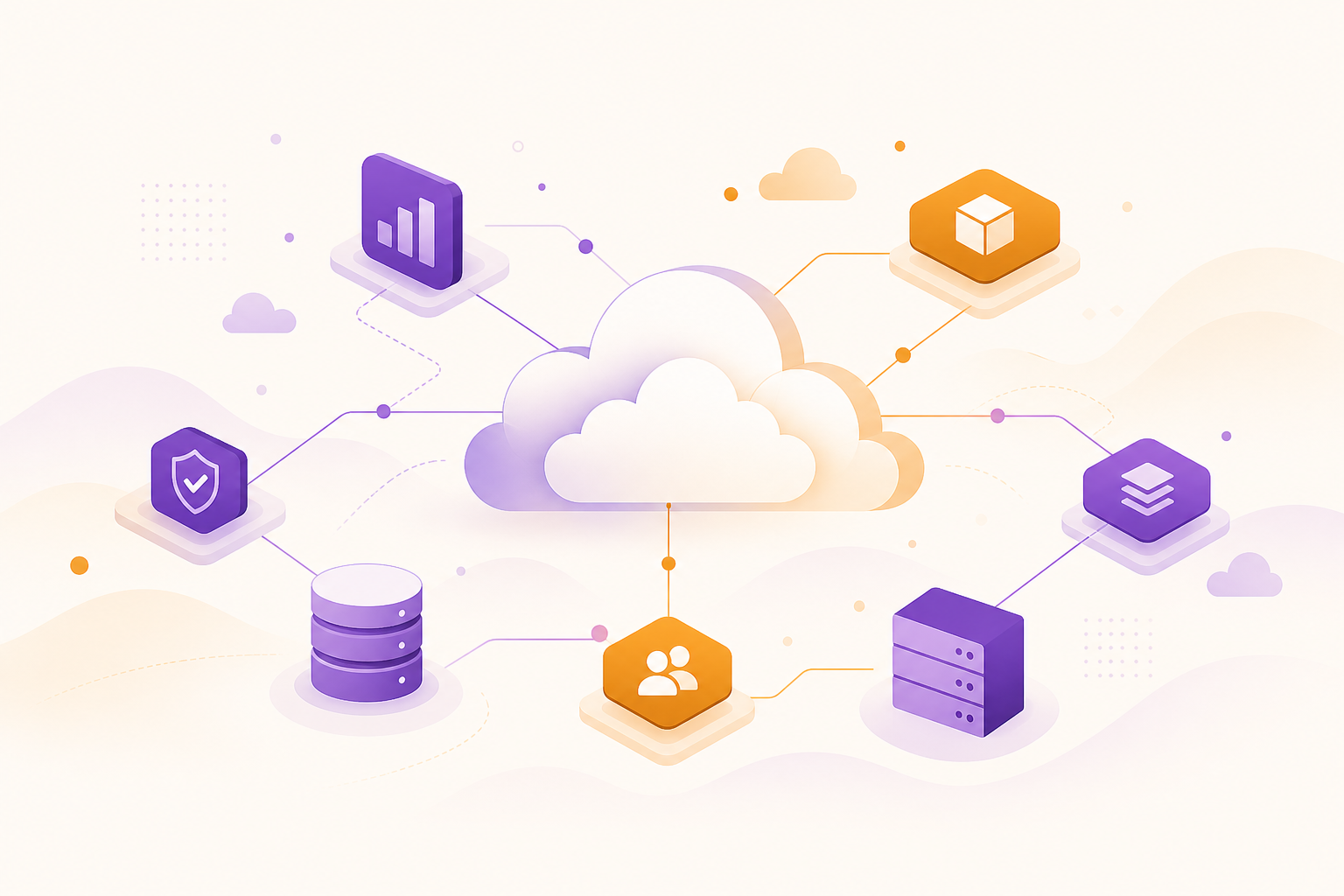 CloudPLAY cloud business solutions hero illustration